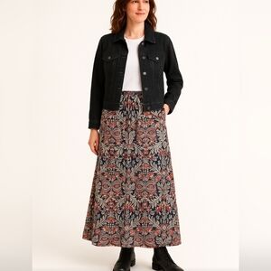 Area Stars Skirt Maxi Flowy Boho Paisley Sheer top material with lining Sz S NWT